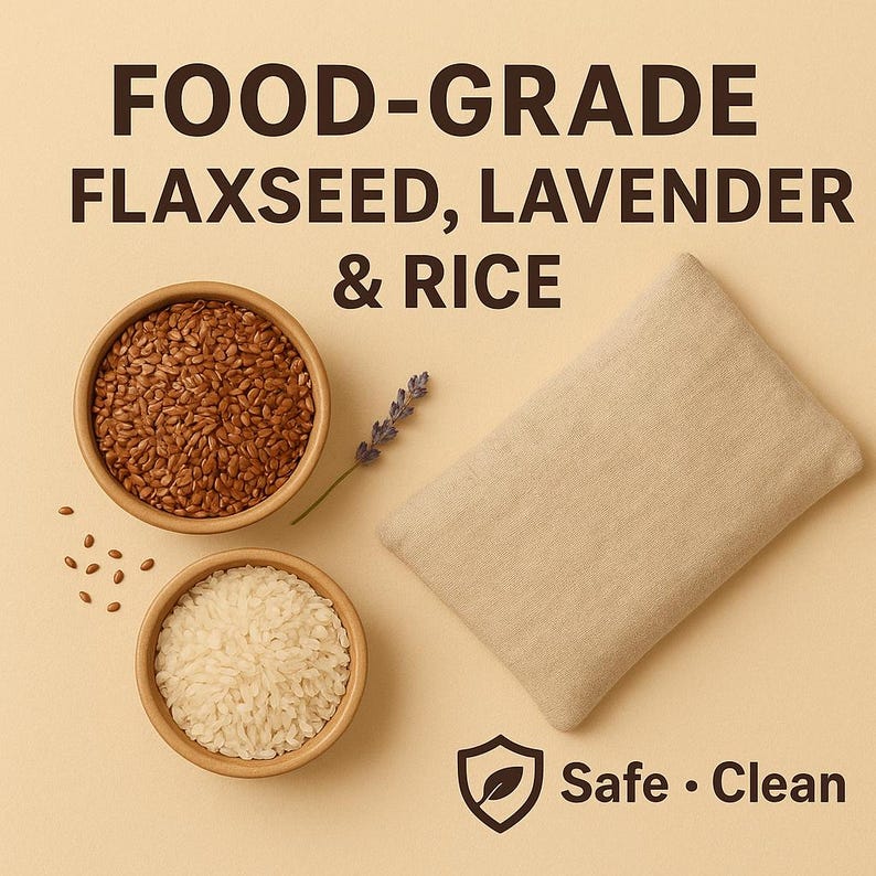 OEKO-TEX Certified Linen Heating Pad | Organic Lavender&Flaxseed or Rice image 8