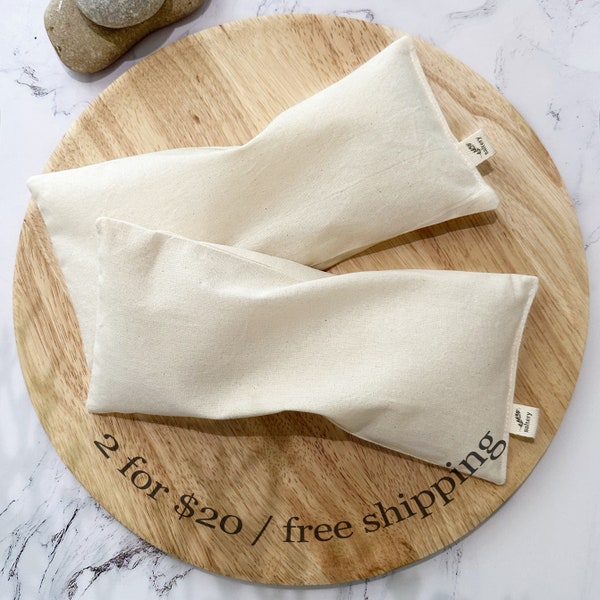 2-PACK | Insert | Natural Muslin Cotton Eye Pillow (11oz) | Spot Heating Pad | Unscent | Rice Bag | Warm Therapy | Inner