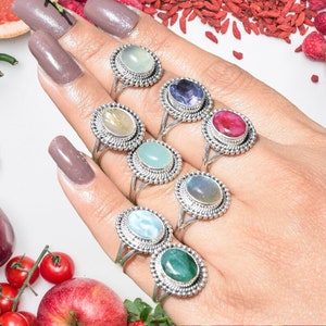 All Stone Silver Ring, Mixed Stone Ring, Sterling Silver 925 Ring-Bulk Quantity Ring, Handmade Ring, Gifted For Special Person
