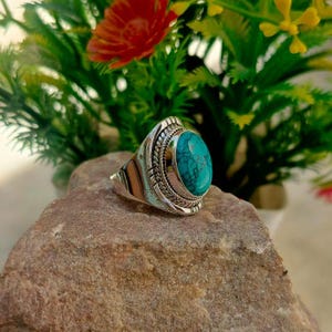 Anillo de plata, anillo turquesa, anillo de plata esterlina 925, anillo de plata hecho a mano, regalo para una persona especial