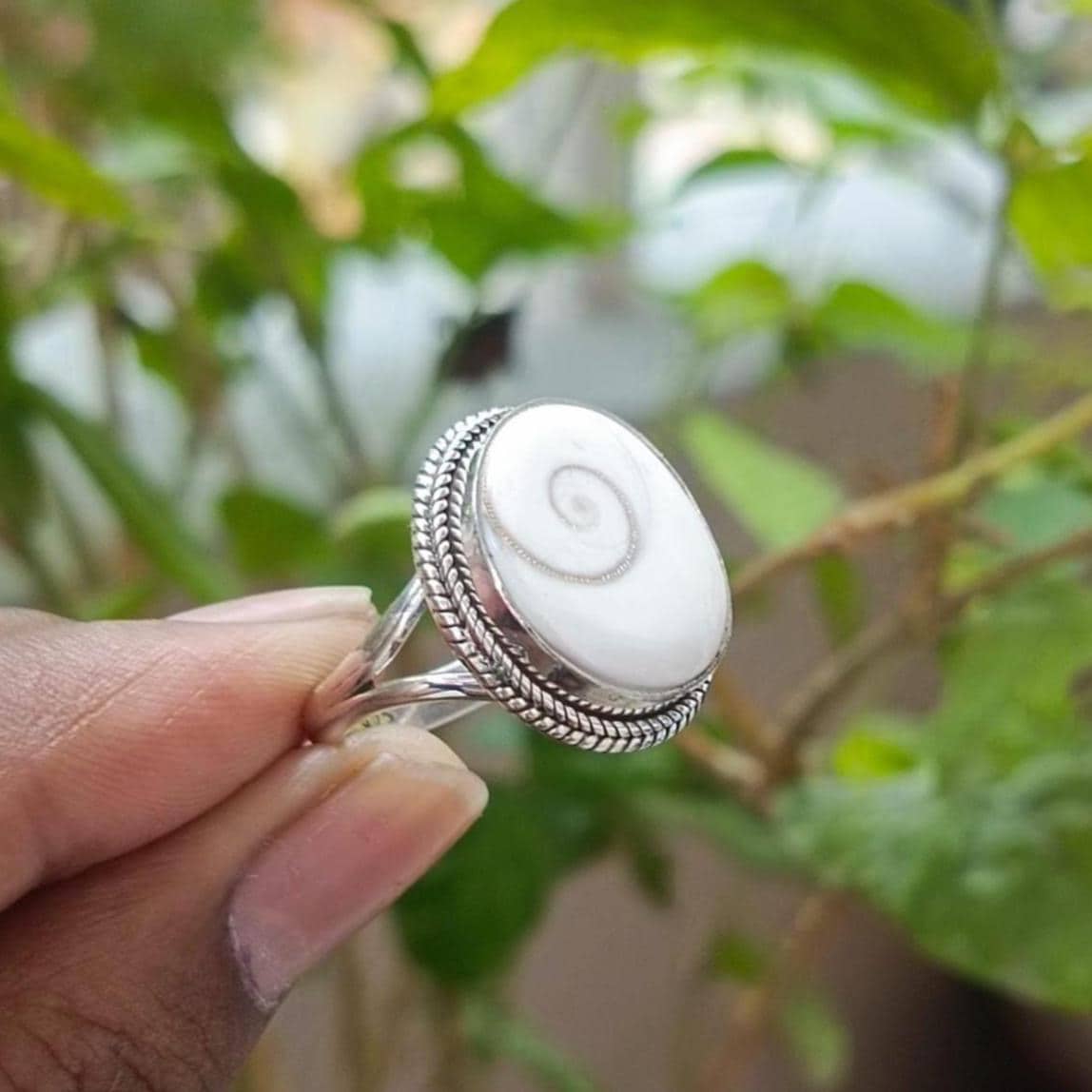 Auge Shiva's Herzring Silber 925 Ring Verstellbare Größe