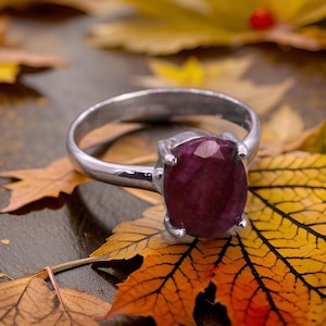 Small Ruby Silver Ring, July Birthstone Ring, Sterling Silver 925 Ring, Handmade Ring, Gifted For Special Person