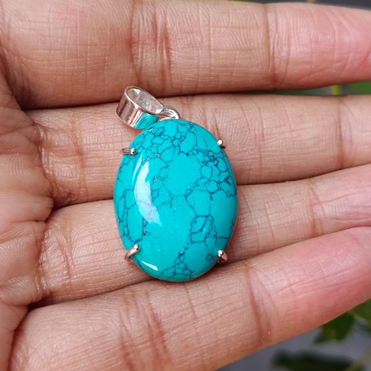 Jeweloporium Collana Artigianale In Argento 925 Con Ciondolo Ovale In Onice, Granato, Agata E Turchese - Gioiello Boho Con Pietre Naturali Per Donna - 3