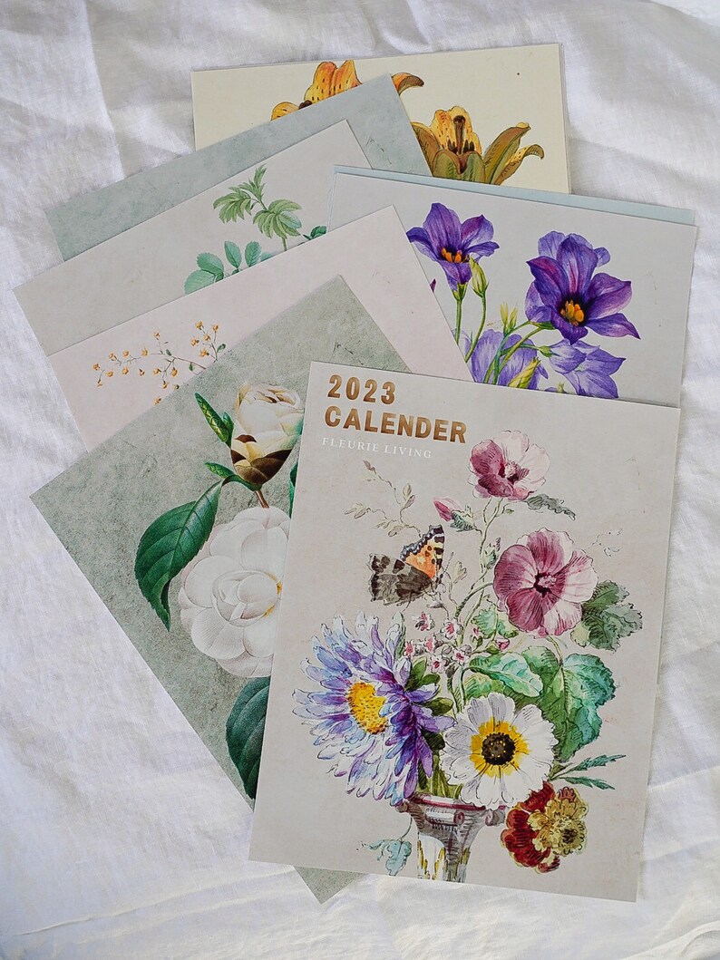 2023 Floral Wall Calendar Watercolor Calendar Nature Etsy