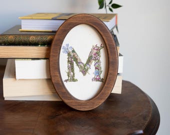 Framed Pressed Floral Custom Letter Art, Custom Flower Initials, Pressed Floral Wall Art, Framed Pressed Flower, Pressed dried flower decor