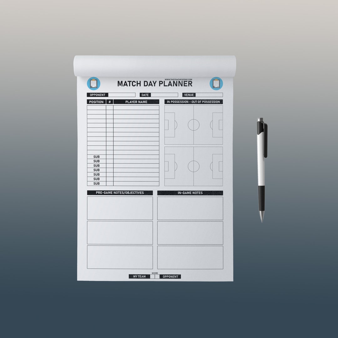 Football Match Day Planner Template