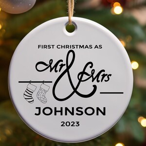Custom Christmas Ornament, First Married Christmas Together, First Christmas as a Married Couple, Personalized First Married Ornament