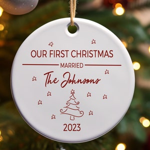 Custom Christmas Ornament, First Married Christmas Together, First Christmas as a Married Couple, Personalized First Married Ornament