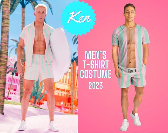 Easy Ken Costume for Men 2023, Costume, Ryan Gosling Movie T-shirt, Ken  Beach Outfit, Adult Costume, Ken Cosplay T-shirt 