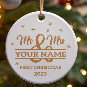 Custom Christmas Ornament, First Married Christmas Together, First Christmas as a Married Couple, Personalized First Married Ornament