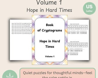 Hope in Hard Times Kryptogramm-Buch - Großdruck, 150 Rätsel