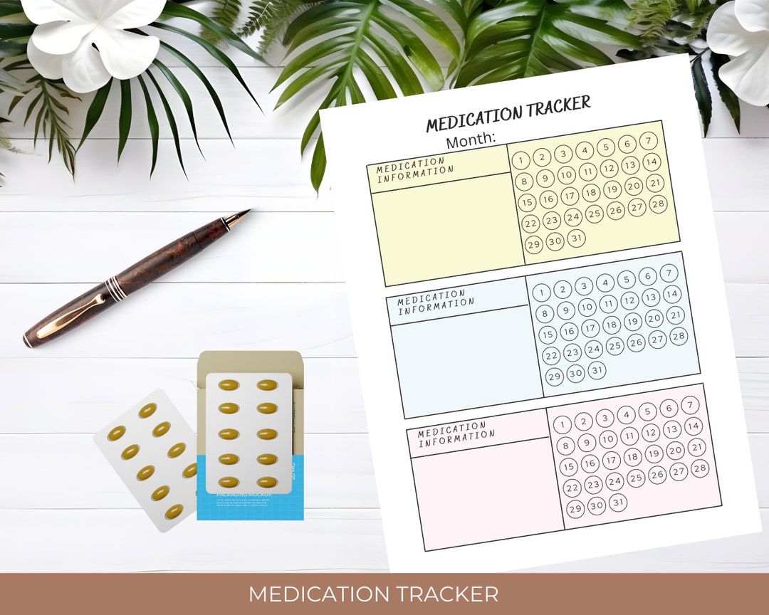 Monthly Medication Tracker, Printable Medication Tracker, Medical ...