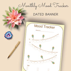 Balloon Garland Mood Tracker – Printable Mental Health Journal (PDF)