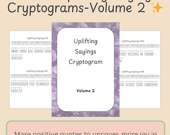 100 opbeurende gezegden cryptogrampuzzels – deel 2 | Afdrukbare pdf-puzzelboek