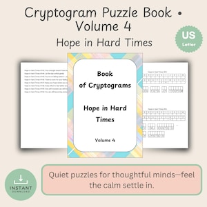 Cryptogram Puzzle Book: Hope in Hard Times Volume 6 - Large Print PDF