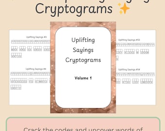 100 opbeurende gezegden cryptogrampuzzels met antwoorden | Afdrukbare pdf-puzzelboek