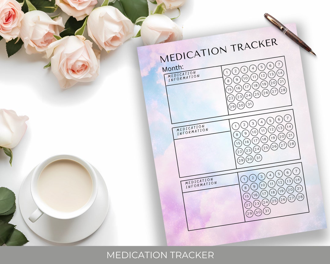 Monthly Medication Tracker, Printable Medication Tracker, Medical ...
