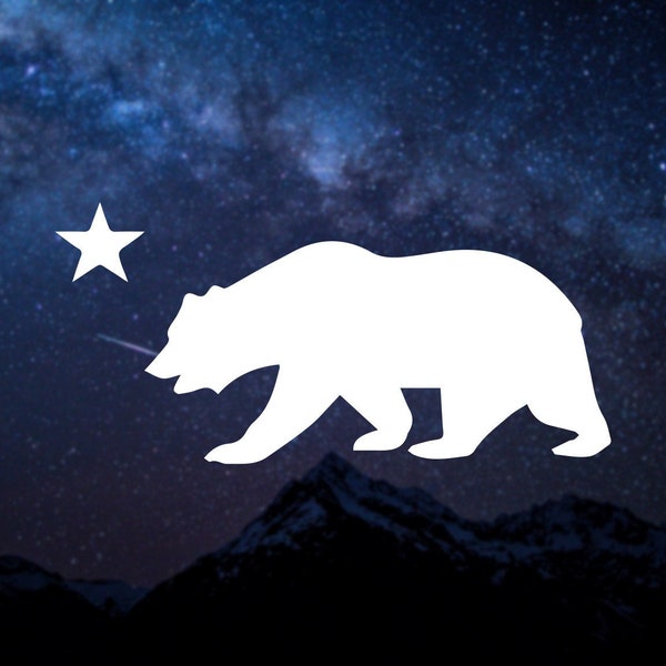 California Bear Decal | California State Flag Grizzly Bear | California Republic Bear Sticker