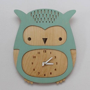 Digital Laser Cut cnc  Cute Baby Owl Wall Clock Kids Room Decor SVG Dxf CDR eps pdf | files, vector pattern, vector templates