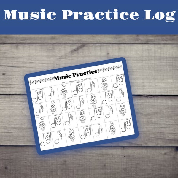 Printable Music Practice Log for students