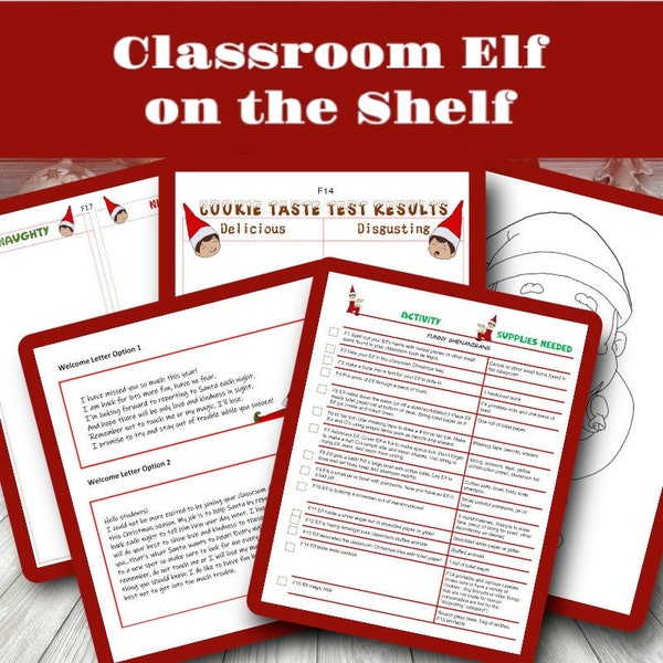 Classroom Elf on the Shelf printables for teachers! Bundle of activities for your classroom Elf.