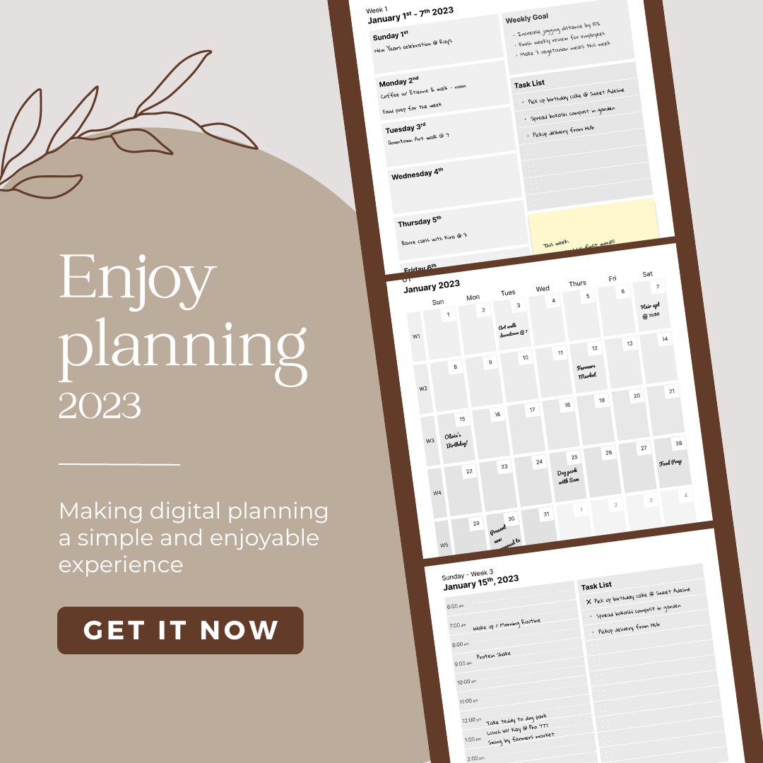2023 Dated and Fully LINKED Daily Planner, Digital Planner for ...