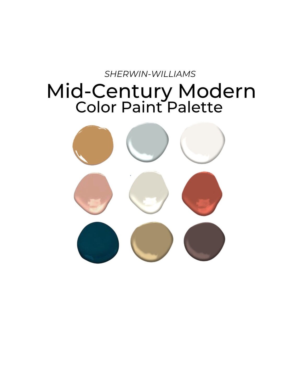 Sherwin Williams Mid-century Modern Color Palette, Whole House Paint