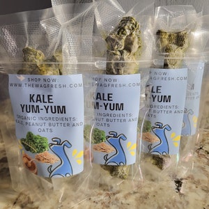 Kale Yum-Yum| Fresh Baked Organic Ingredients | Soft | Training | Gluten Free | Hand Made | Organic | All Breeds