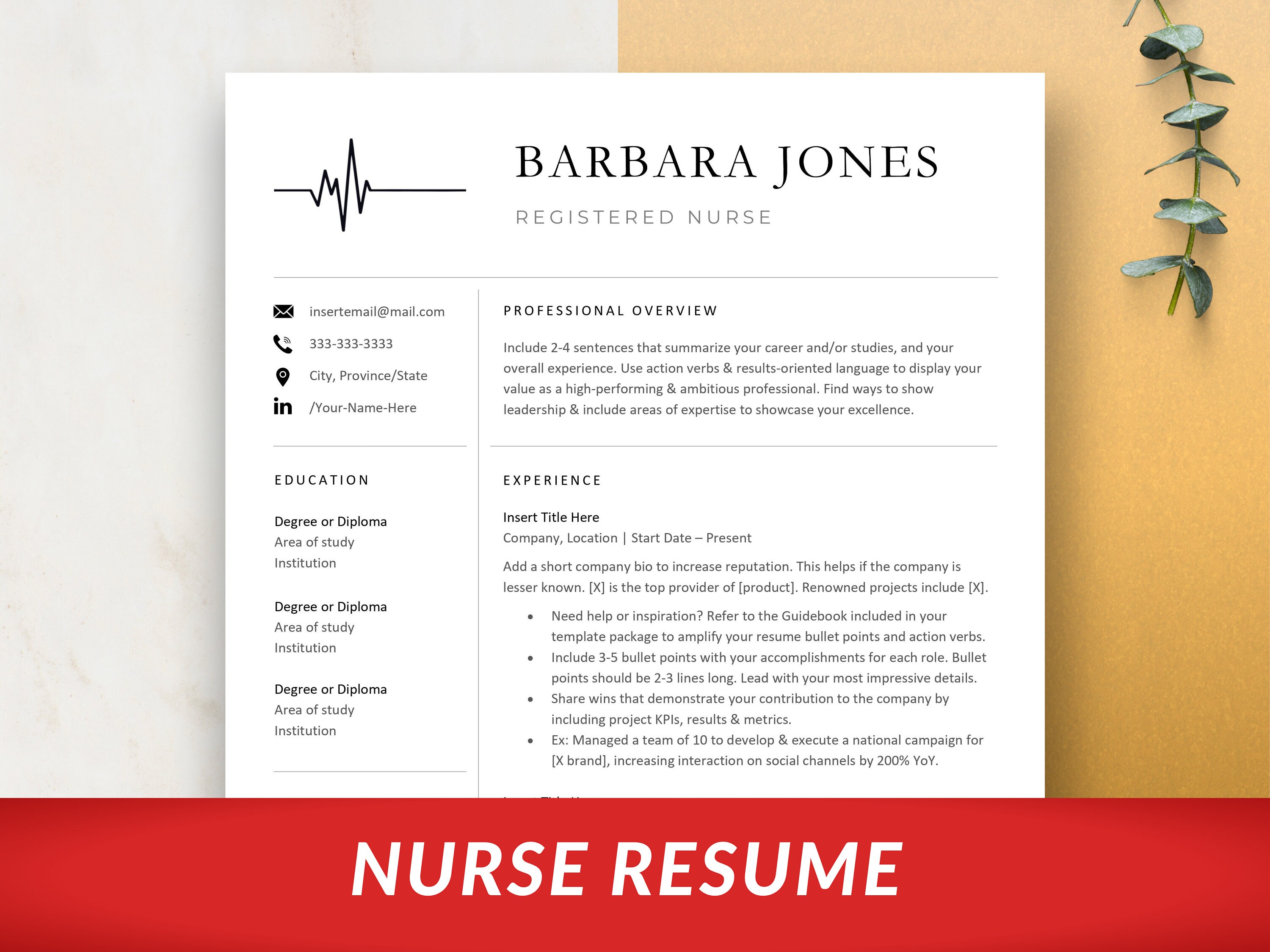 Usrn Cv Example CV Template Medical, Nurse Resume, Physician Assistant, CV Template ...