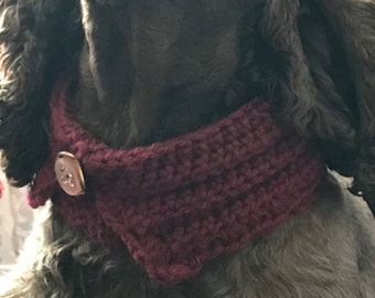 Infinity Dog Scarf, Crochet Pet Neck Warmer, Handmade Dog Collar, Dog Clothing Accessory, Crochet Dog Collar, Artisan Medium Size Dog Collar