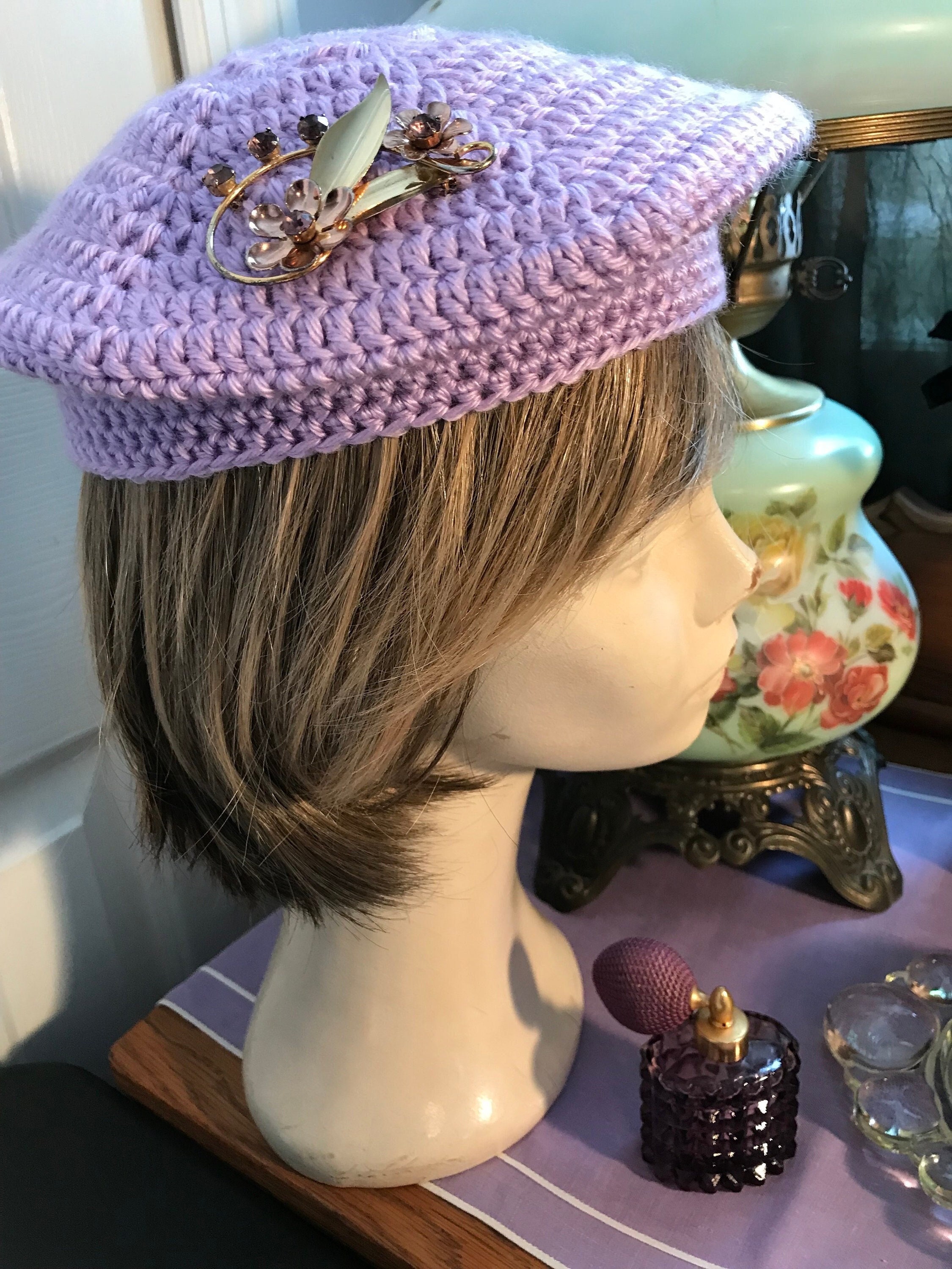 Fashion Accessory Hat With Vintage Brooch Pin and Earrings, Beret Hat, Tam Hat, Artisan Hats, Made in USA Hats, Vintage Brooch Pin and Hat, - Etsy Fashion Accessory Hat With Vintage Brooch Pin and Earrings, Beret Hat, Tam Hat, Artisan Hats, Made in USA Hats, Vintage Brooch Pin and Hat, - Etsy