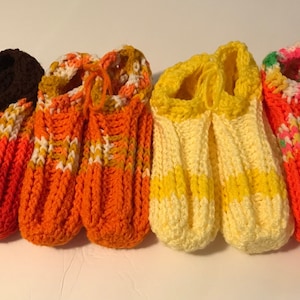 Crochet Slippers Size 8 Ladies, Handmade Slippers, Warm Cozy Slippers, Unisex Slippers, Artisan Made Slippers, Fall Colored Slippers