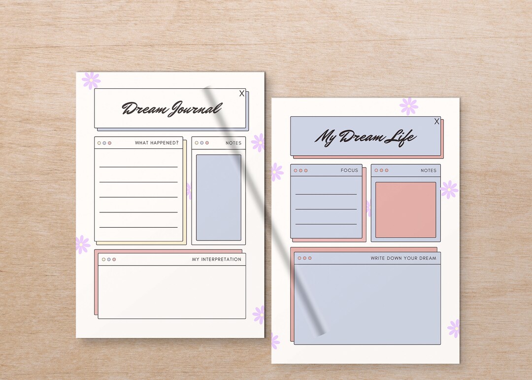 Dream Journal Printable PDF | Dream Tracker | Printable Dream Page ...