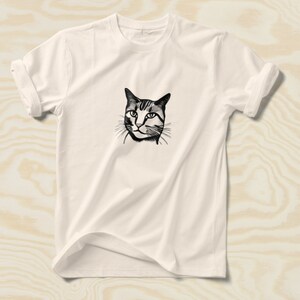 AI Black Cat T-shirt, Cat Lover Gift, Cute Cat, Kitten Art, for Men or Women