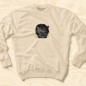 AI Black Cat Sweatshirt Cat Lover Gift, Cute Cat, Kitten Art, for Men or Women
