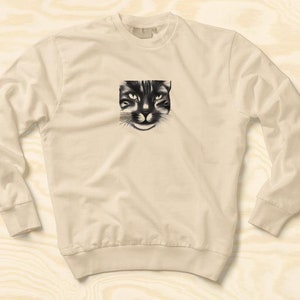 AI Black Cat Sweatshirt Cat Lover Gift, Cute Cat, Kitten Art, for Men or Women