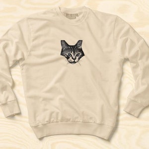 AI Black Cat Sweatshirt Cat Lover Gift, Cute Cat, Kitten Art, for Men or Women