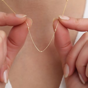 14K Gold Ball Chain Necklace,Real Gold Chain, Solid Gold Choker,