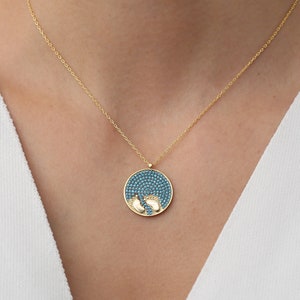 Baby Feet Necklace, Footprint Necklace, First Mother&#39;s Day Gift, Necklace for Mom,New Born Necklace,