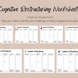 Cognitive Restructuring - Therapy Worksheets - Mental Health Printable