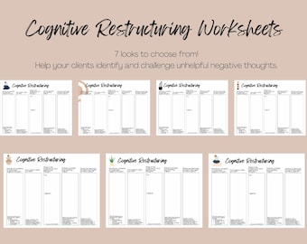 Cognitive Restructuring - Therapy Worksheets - Mental Health Printable