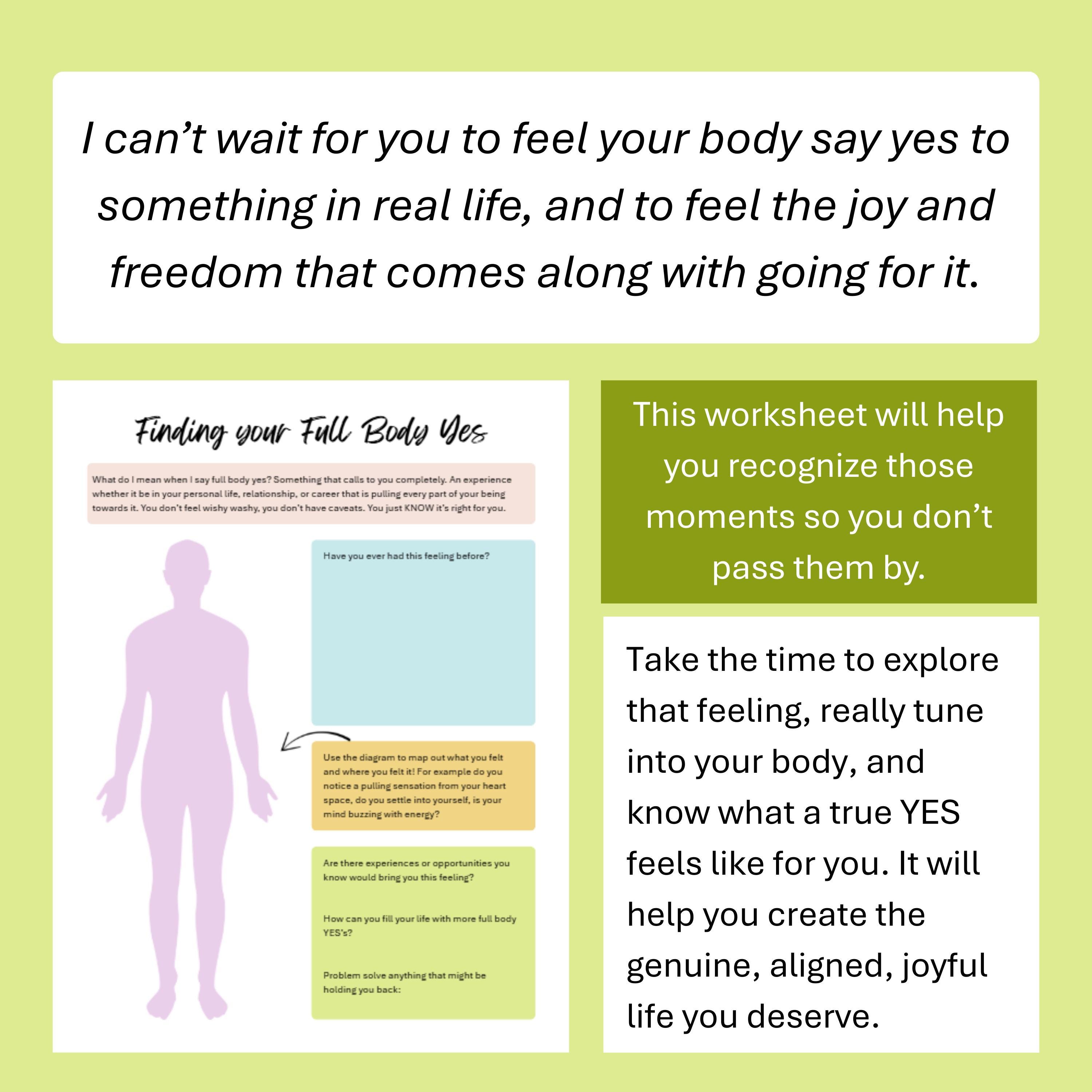 Full Body Yes Worksheet – Therapy Worksheet (digital Download) - Etsy