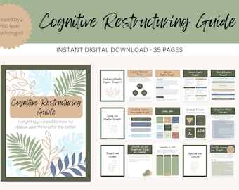 Cognitive Restructuring Guide – Mental Health Workbook (Digital Download)