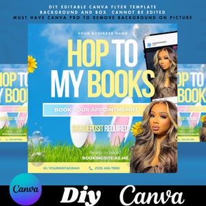 April Booking Flyer DIY Template, Customizable April Flyer, DIY Canva Template for Makeup, Hair, Lashes, Nails, Easter Booking Flyer,Spring