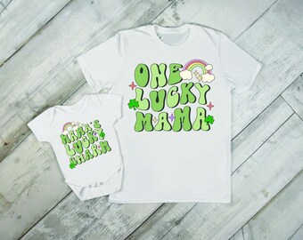 Mama and Mini St Patricks Shirts, Lucky Mommy and Me Outfit, Toddler Shirt, Baby Apparel, Lucky Mama T-Shirt, Mommy and me outfit, Girl Mom