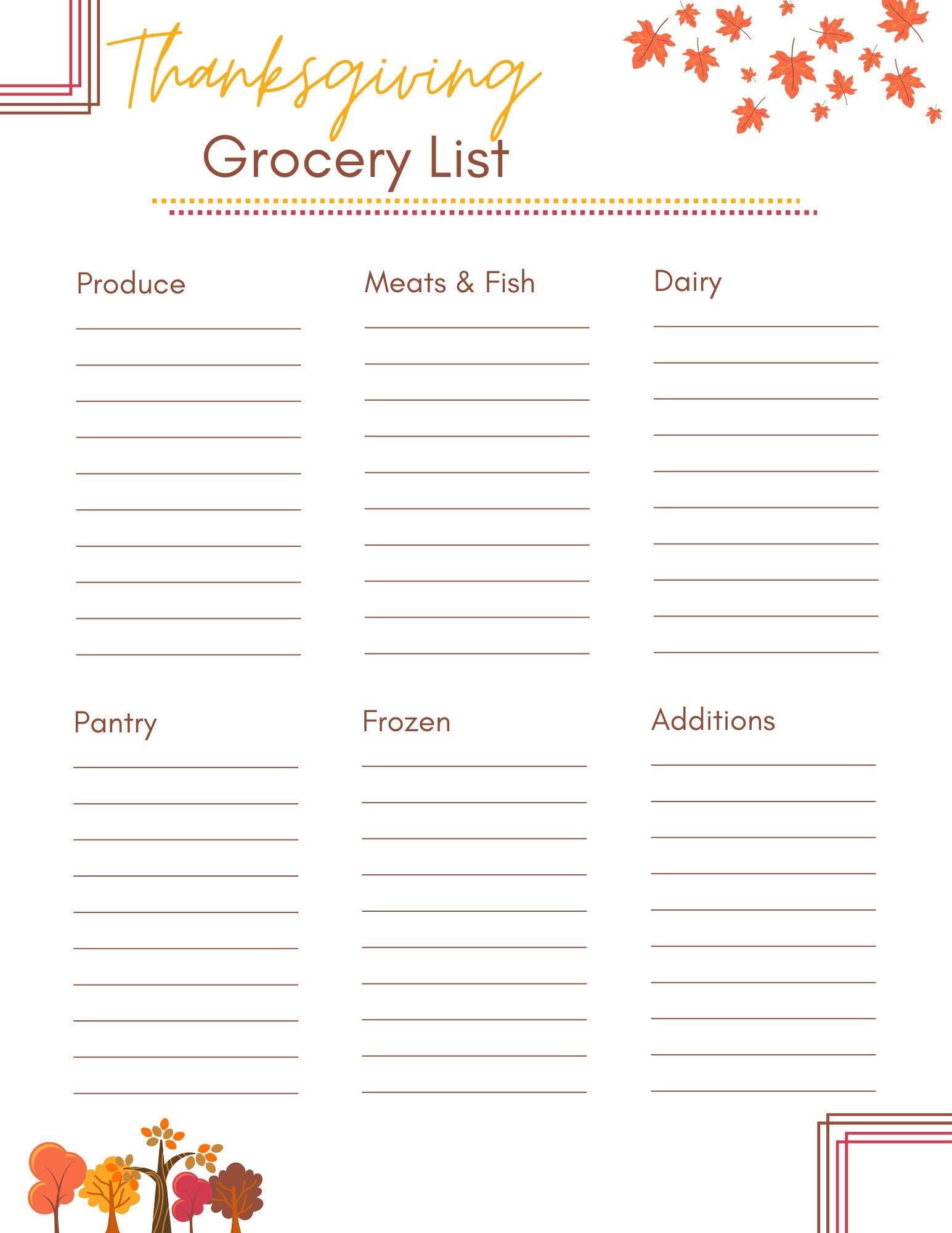 thanksgiving meal grocery list cooking game plan menu, download