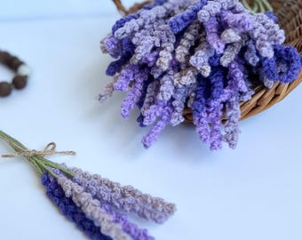 Lavender Flower 5-stem Bouquet - Home Decor : Handmade, Crochet