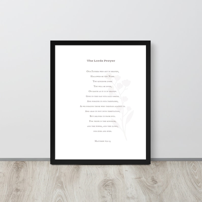 The Lords Prayer Framed Poster Etsy