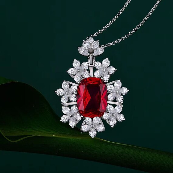 Red cheap diamond pendant