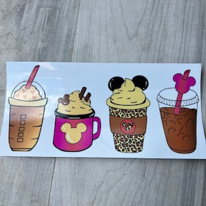 Mouse coffee UV DTF cup wrap